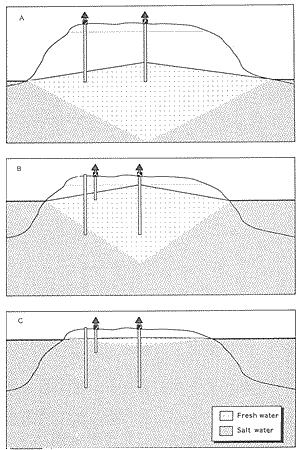 Figure 7. Impact of sea level rise on island water table.